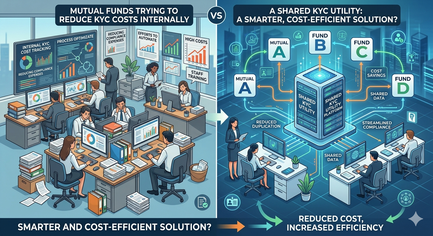Can mutual funds reduce KYC costs internally, or is a shared KYC utility a smarter and more cost-efficient solution?